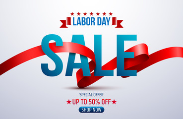 Wall Mural - Happy Labor Day.Labor Day Sale promotion advertising banner template.American labor day wallpaper.Vector illustration.