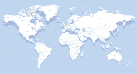 Wall Mural - world map vector high detailed illustration