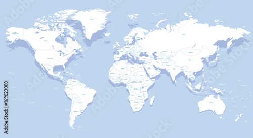 Fototapeta na szkło vector high detailed world map