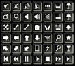 Black background isolated set of colored computer buttons desktop labels