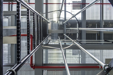 Looking up an industrial steel ledder