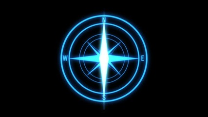 Wall Mural - futuristic glowing obsessed compass on a dark background