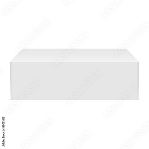 Download White cardboard rectangular box mockup - front view. Blank ...