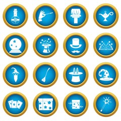 Sticker - Magic icons blue circle set