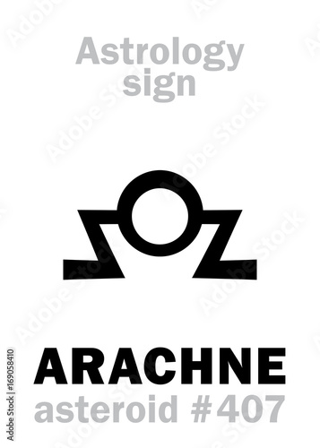 Fotografie, Obraz Astrology Alphabet: ARACHNE, asteroid #407