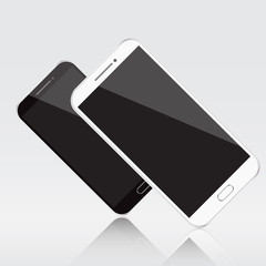 Smartphones. Smartphones black and white. Smartphone isolated. Vector illustration