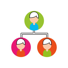 Sticker - teamwork people avatars network vector illustration design