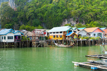 Ko Panyi Fishing Village At Phang Nga Bay In Thailand