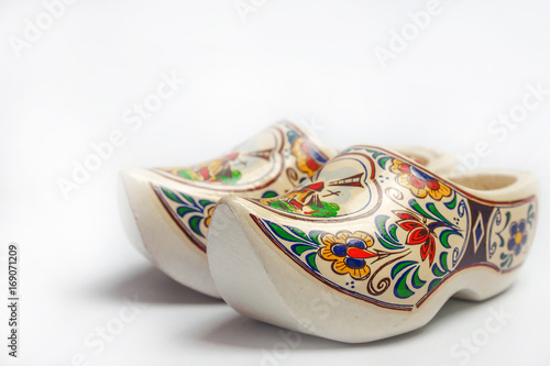 painted wooden clogs