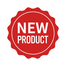 New Product Label, Seal, Sticker Or Burst Flat Vector Icon For Websites And Packaging