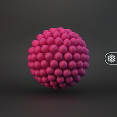 3d abstract spheres composition. Futuristic technology style. Vector illustration for design.