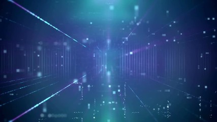 Wall Mural - modern blue business technology background with lines, dashes and dots. high-tech backdrop. seamless
