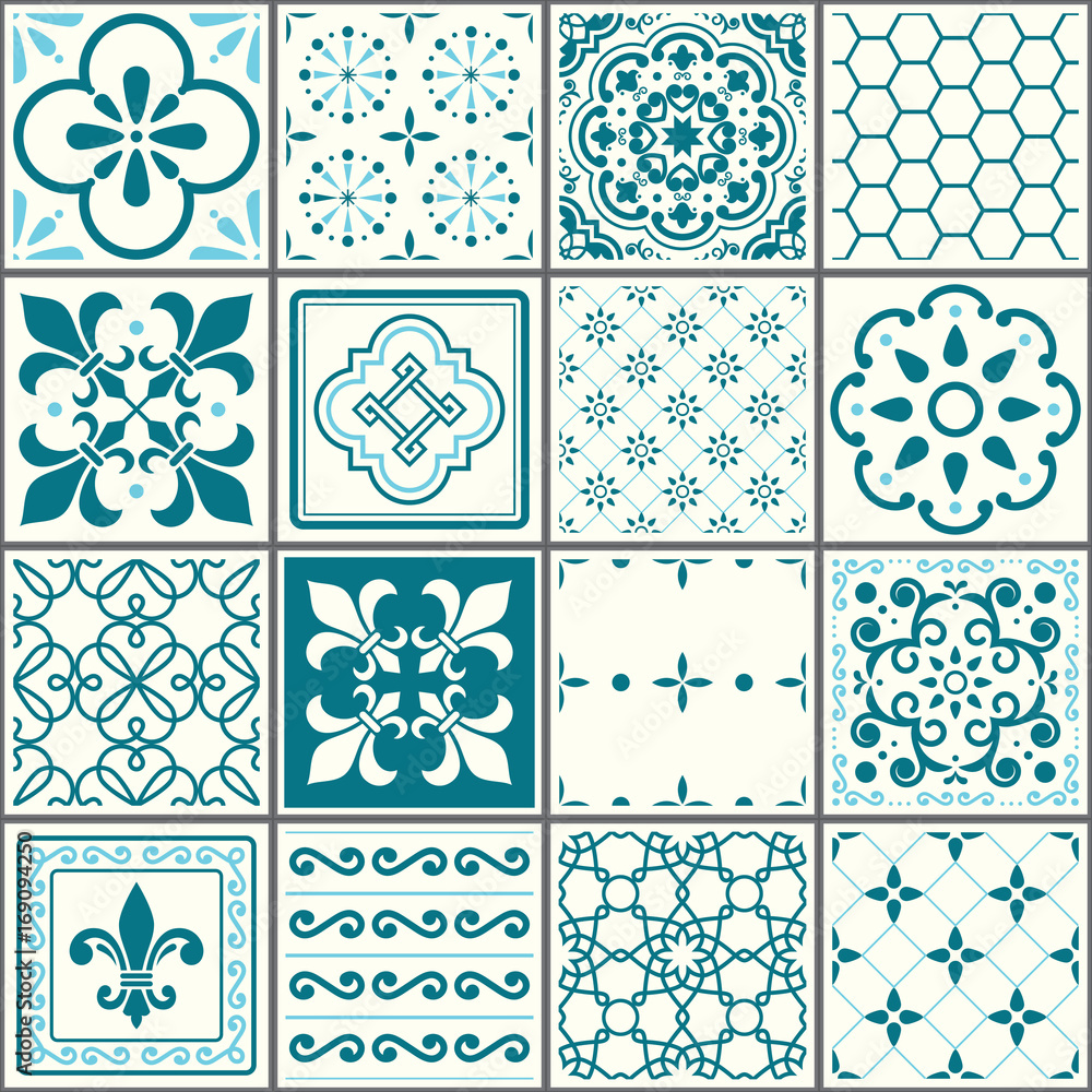 portugalski-wzor-geometryczny-na-plytkach-w-zielonych-odcieniach