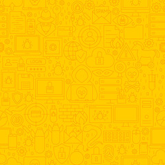 Poster - Cyber Security Yellow Line Pattern