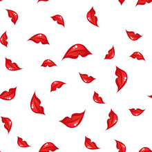Seamless Pattern With Lips. Vector