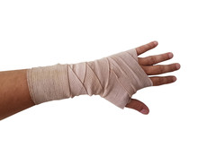 Hand Bandage Right Hand Male Isolated White Background