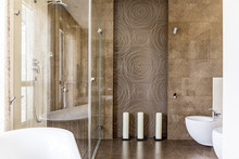 Bathroom With Decorative Tiles