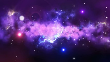 Wall Mural - Abstract Flying in Outer Space between stars with abstract nebula background.