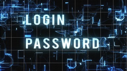 Wall Mural - entering login and password with access allowed result on modern technology background. internet tec