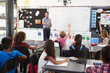 © Monkey Business - Teacher at front of class in an elementary school lesson