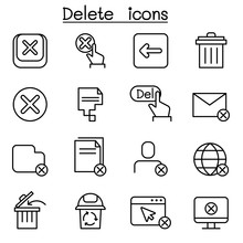 Delete Icon In Thin Line Style