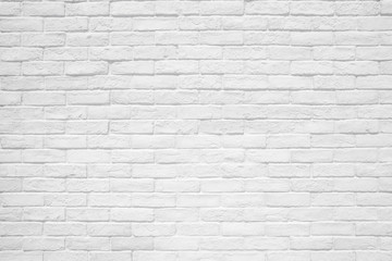 Poster - White brick wall texture and background.