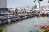 Fototapeta Londyn - view over Nha Trang and river Kai from Po Nagar cham towers