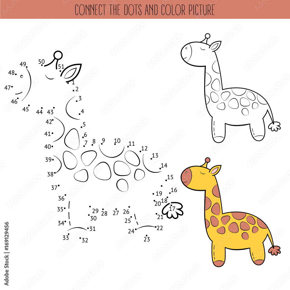 Coloring book and dot to dot educational game for kids. Connect the ...