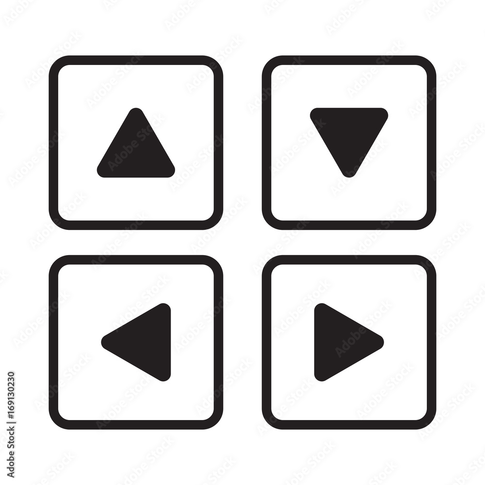 arrow button icon set isolated vector