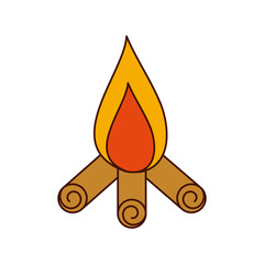 Sticker - camp fire isolated icon vector illustration design