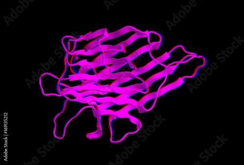Fotografie, Obraz Molecular structure of concavalin A, 3D rendering