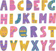 colorful hand drawn tribal font