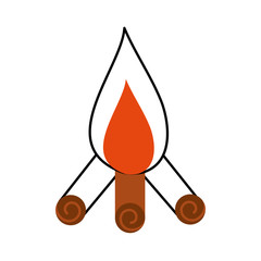 Sticker - camp fire isolated icon vector illustration design