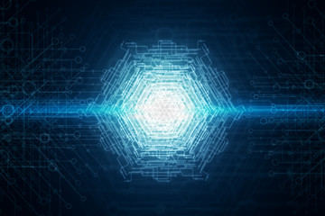 Wall Mural - blue techno background