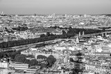 Fototapeta Paryż - Amazing aerial view over River Seine in the city of Paris