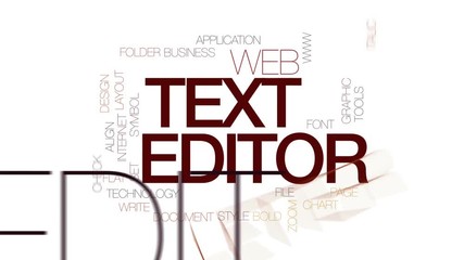 Wall Mural - text editor animated word cloud, text design animation. kinetic typography.
