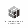 Geometric Hexagon Square Cube Space Box Architecture Interior Construction Business Company Stock Vector Logo Design Template 