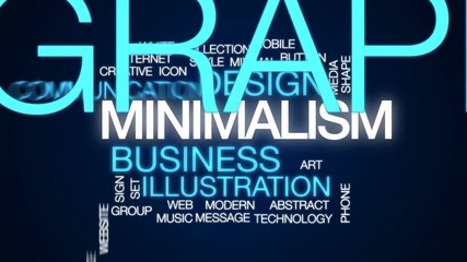 Wall Mural - minimalism animated word cloud, text design animation.