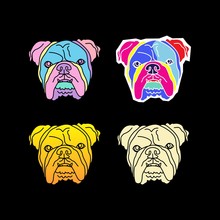 Bulldog Face Vector Illustration