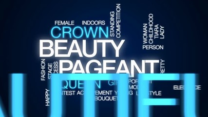 Sticker - Beauty pageant animated word cloud, text design animation.