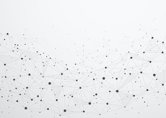 Global network connections with points and lines. Wireframe of n