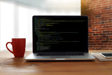 Wall Mural - developer team working laptop computer mobile application softwareand web design online technology c