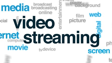 Poster - Video streaming animated word cloud, text design animation.