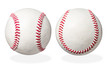 two used baseball isolated on white background, with clipping path