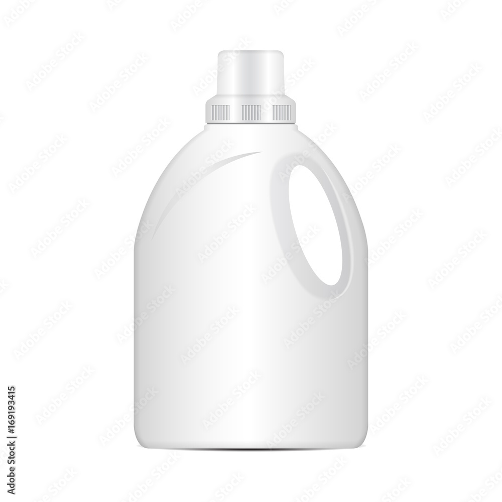 Laundry detergent vector plastic bottle, realistic packaging mockup ...