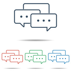 Wall Mural - trendy chat icon set - simple flat design isolated on white background, vector