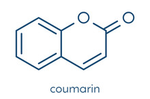 Coumarin Herbal Fragrant Molecule. Responsible For The Scent New-mown Hay. Skeletal Formula.