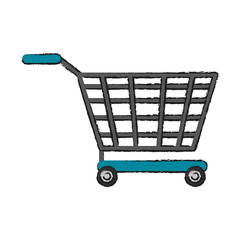 Canvas Print - Colorful shopping cart doodle over white background vector illustration