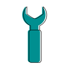 Sticker - wrench tool icon image vector illustration design  blue color