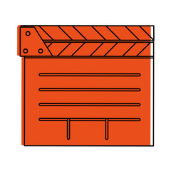 Wall Mural - open clapperboard icon image vector illustration design  orange color